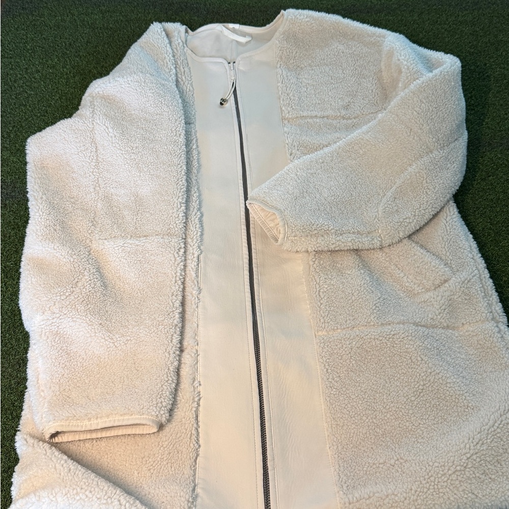 lululemon athletica Cream Sherpa Zip-Front Teddy Jacket